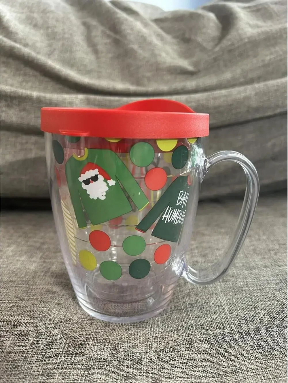 Tervis Bah Humbug 16oz Coffee Mug Cup With Handle Ugly Sweater